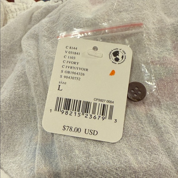 FREE PEOPLE FRONT BUTTON TUNIC NWT sz L - Picture 7 of 7